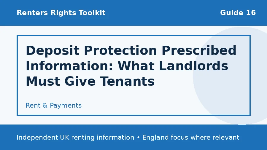 Deposit Protection Prescribed Information: What Landlords Must Give Tenants guide illustration