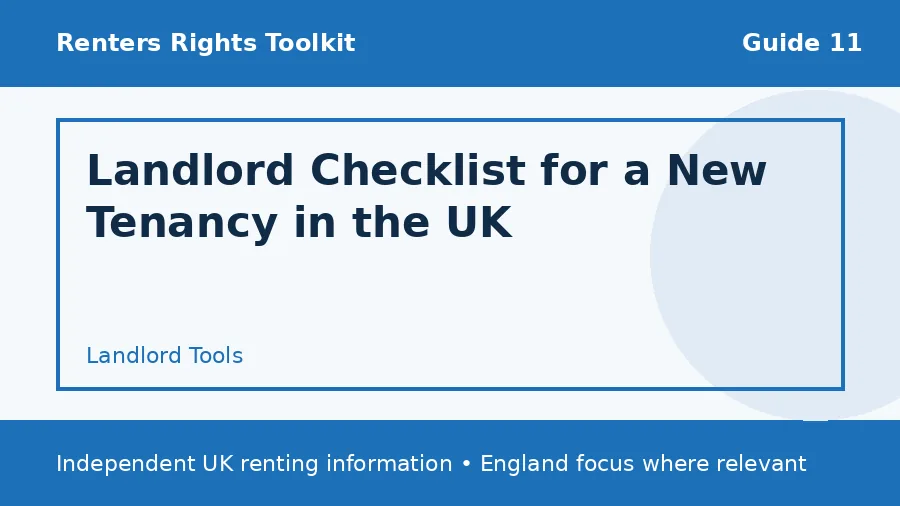 Landlord Checklist for a New Tenancy in the UK guide illustration