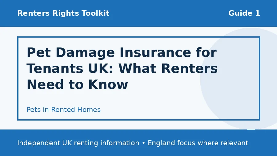 Pet Damage Insurance for Tenants UK: What It Covers and Who Pays guide illustration