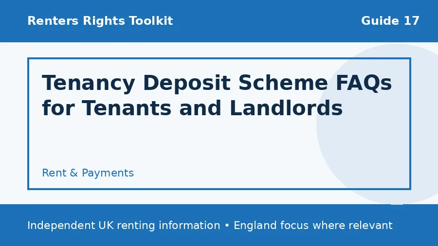 Tenancy Deposit Scheme FAQs for Tenants and Landlords guide illustration