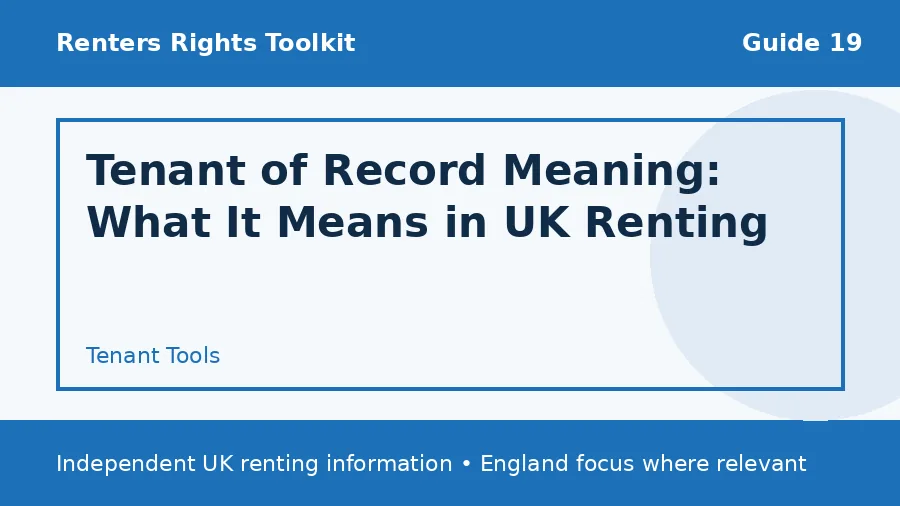 Tenant of Record Meaning: What It Means in UK Renting guide illustration